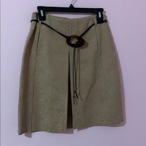 Etcetera Belted Button Work Skirt NWOT